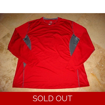 Nike Pro Combat Dri-Fit Long Sleeve Compression Shirt Red Gray 4XL